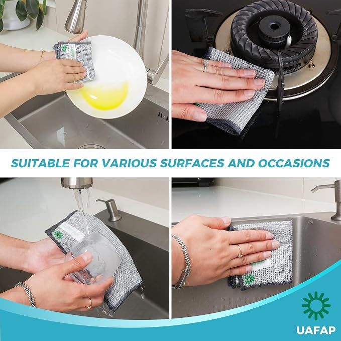 24 PCS Non Scratch Wire Dishcloth, Cleans Fast Without Scratching, Stands Up to - Image 7