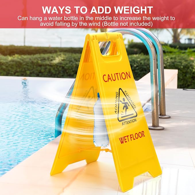 MATTHEW CLEANING 25'' Industrial Wet Floor Sign 3 Pack 2-Sided Safety A-Frame - Image 7