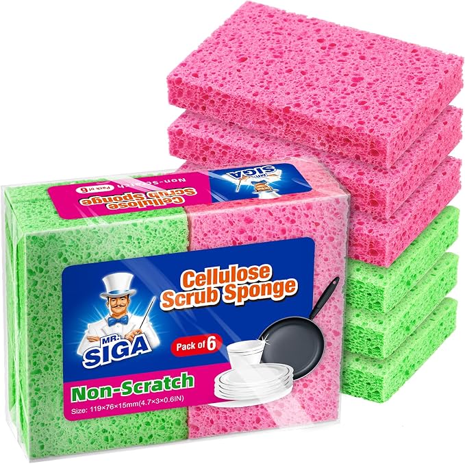 MR.SIGA Scrub Sponges, Non-Scratch Sponges by MRSIGA