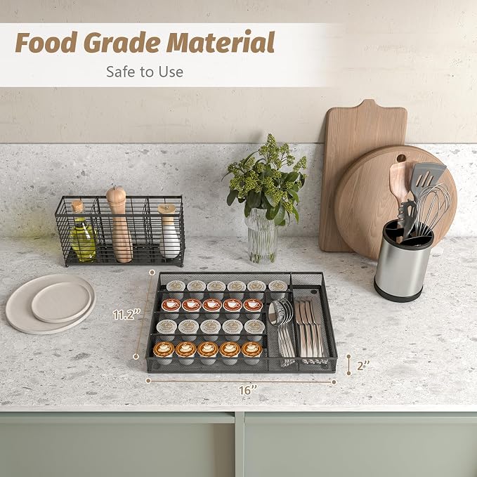 Silverware Organizer Metal Mesh, Large Drawer Organizer, Utensil Cutlery Tray - Image 7