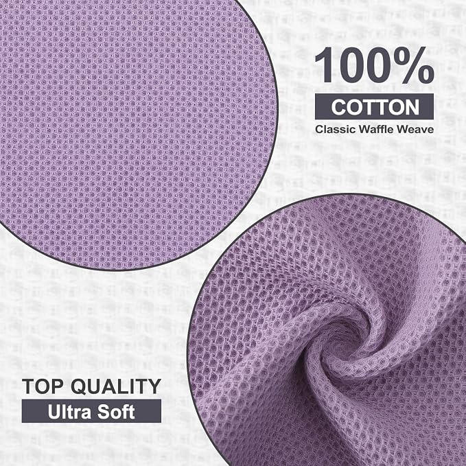Kitinjoy 100% Cotton Kitchen Dish Cloths, 6 Pack Waffle Weave Ultra Soft - Image 2