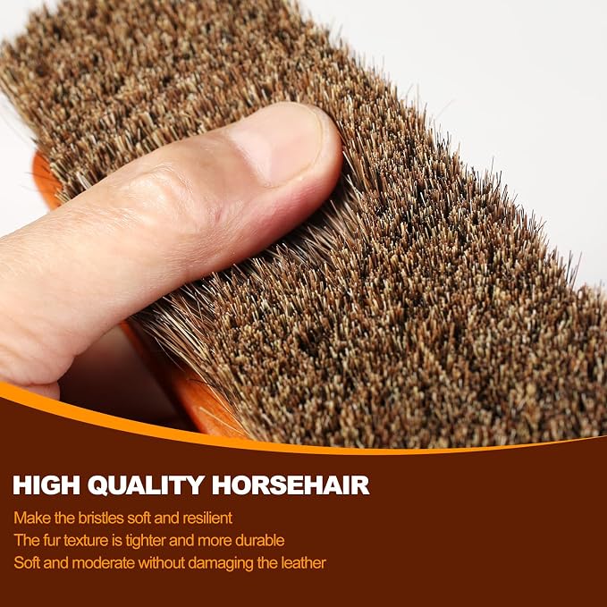 4 Pcs Shoe Brush, Boot Brush, Horse Hair Brush - Image 5