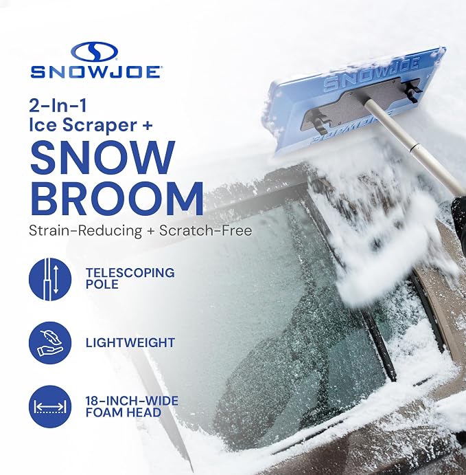 Snow Joe 18" Telescoping Snow Broom & Ice Scraper - Image 2