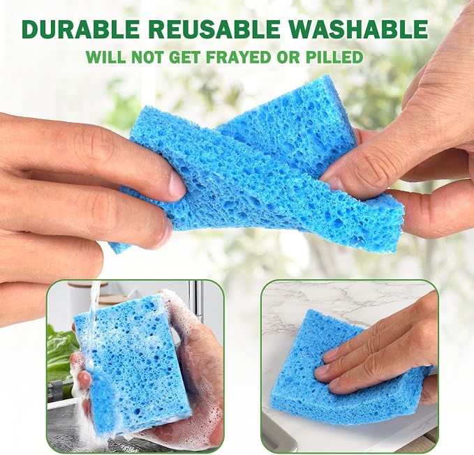 Compressed Natural Cellulose Sponges 24 Pack Regular Size Multicolor Soft - Image 3