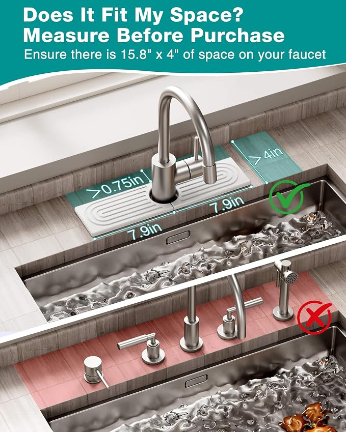 Stone Faucet Mat for Kitchen Sink, Diatomite Sink Protectors - Image 4