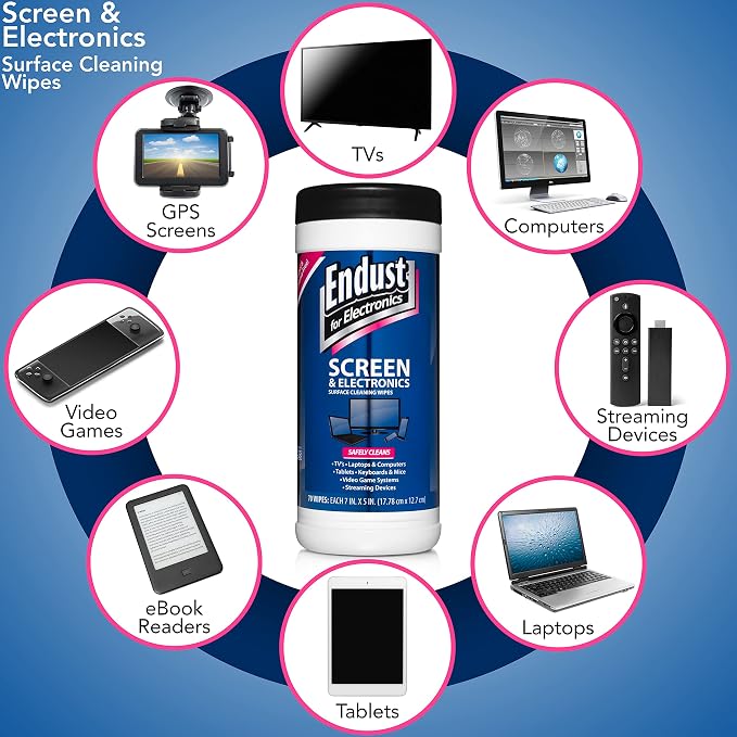 Endust for Electronics; Screen & Surface Cleaning Wipes, Great LCD and Plasma - Image 4