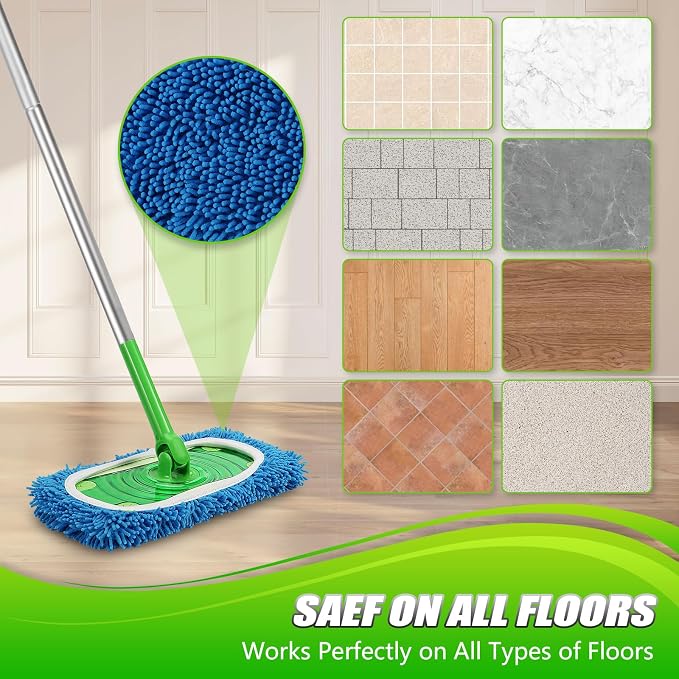 Set of 4 Reusable Microfiber Mop Pads Compatible - Image 4