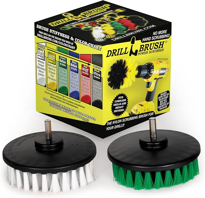 Drill Brush - Kitchen Tools - Grout Cleaner - Large Spin Brush Kit - Clean Stove by Drillbrush