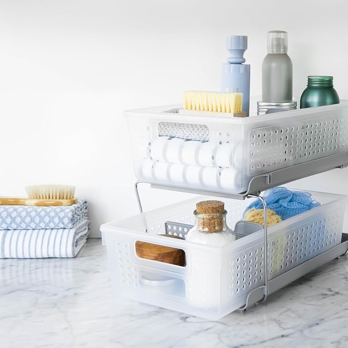 madesmart 2 Tier Bath Organizer, Undersink Storage - Image 2