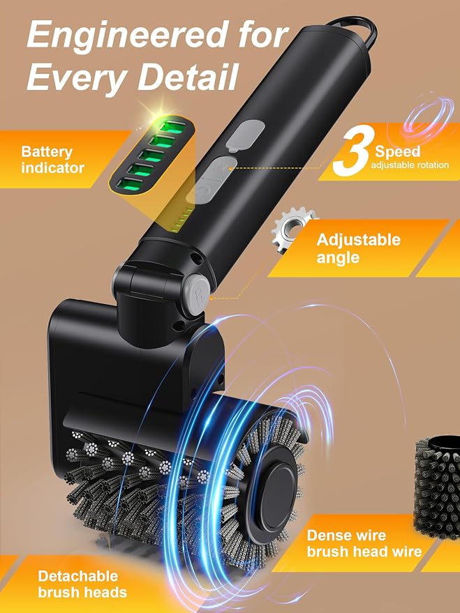 Electric Grill Brush, 3-Speed Power Control Grill Brush - Image 3