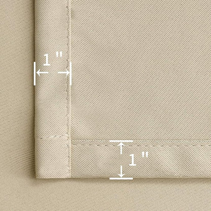 BGment Rod Pocket Blackout Curtains 54 Inches Long for Bedroom - Thermal Insulated 52 Inch Width Room Darkening Window Drapes for Short Living Room Kitchen, 52 x 54 Inch, 2 Panels, Beige