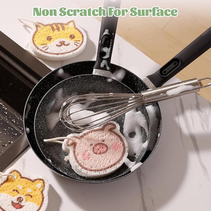 JOYMOOP Cartoon Kitchen Sponge, Non-Scratch Sponges - Image 6
