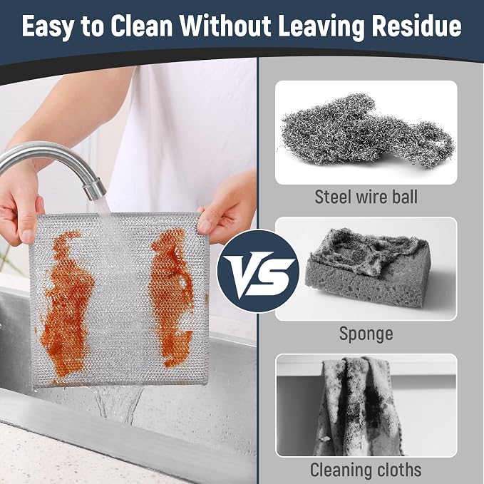 3 Layers Non Scratch Wire Dish Cleaning Supplies 75PCS - Image 4