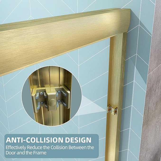 GETPRO Shower Door Double Sliding 56-60 in. W x 58 in. H Semi-Frameless Bypass - Image 5