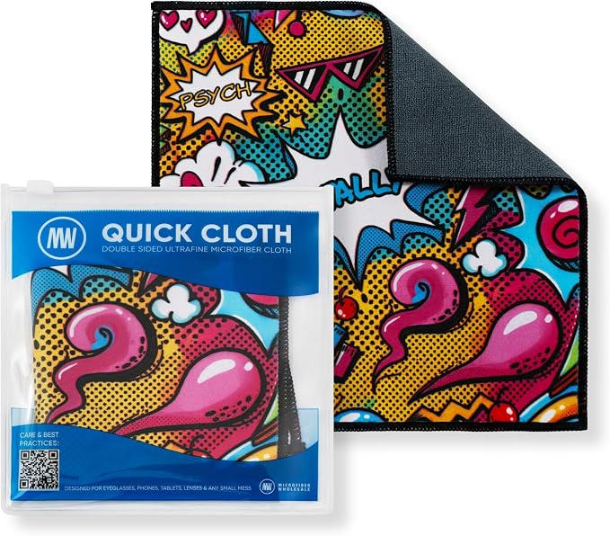Quick Cloth Microfiber Glasses Cleaning Cloths – 8x8, 1 Pack by MicrofiberWholesale