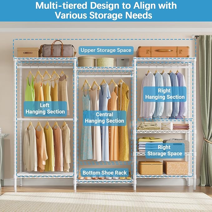 VIPEK V5 Plus Portable Closet Wardrobe Heavy Duty Clothes Rack, Large Free - Image 8
