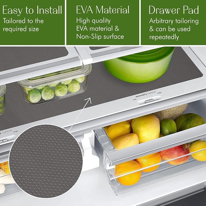 EVALAND 12" x 33 FT Non-Slip Shelf Liner, Non-Adhesive, Waterproof Pantry Liner - Image 3