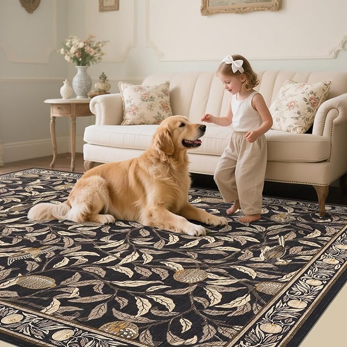 GarveeHome Boho Leaf Area Rugs 9x12 Living Room, Large Rugs - Image 3