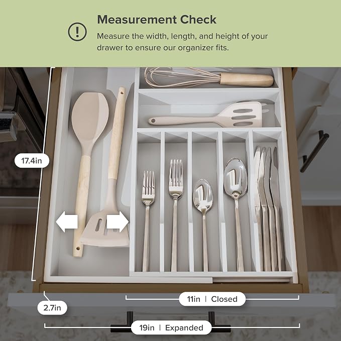 KitchenEdge Premium Silverware, Flatware and Utensil Organizer - Image 4