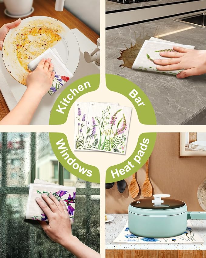 6 Pack Swedish Dishcloths for Kitchen - Image 6