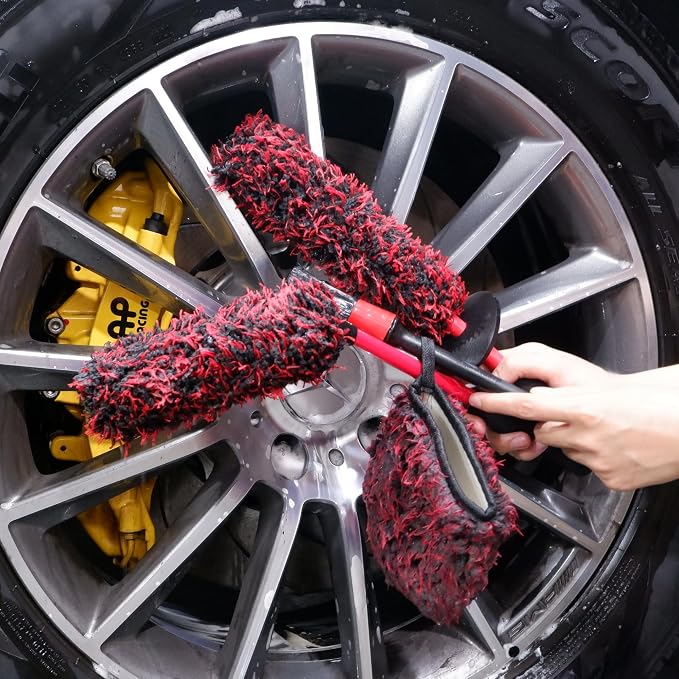 Metal Free Microfiber Wheel Brush Kit- Microfiber Angled Wheel Brush, Long - Image 2