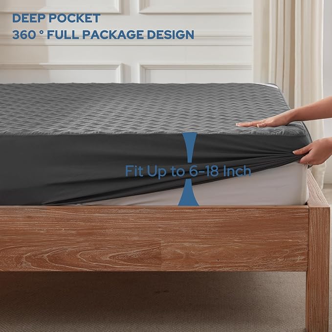 BEDLORE Waterproof Mattress Protector, Noiseless King Size Mattress Pad - Image 4