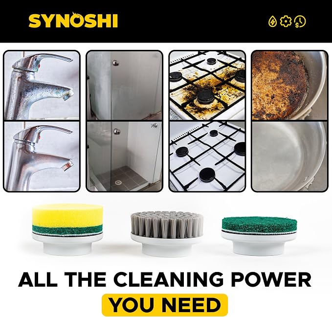 SYNOSHI Electric Spin Scrubber, Power Cleaning Brush - Image 5