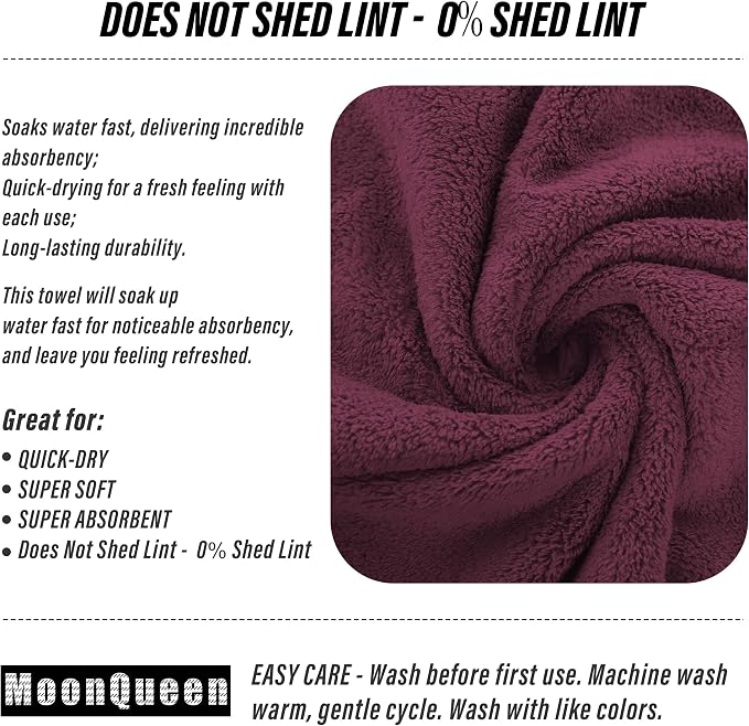 MOONQUEEN 6 Pack Premium Hand Towels - Image 4