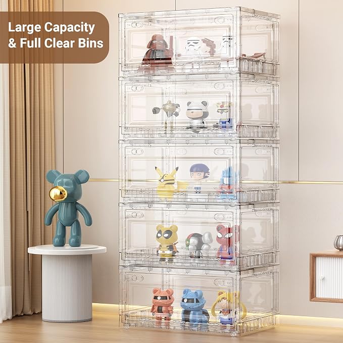 BROVIEW Clear Stackable Storage Drawers, Open Front Large Plastic Storage Bins - Image 6