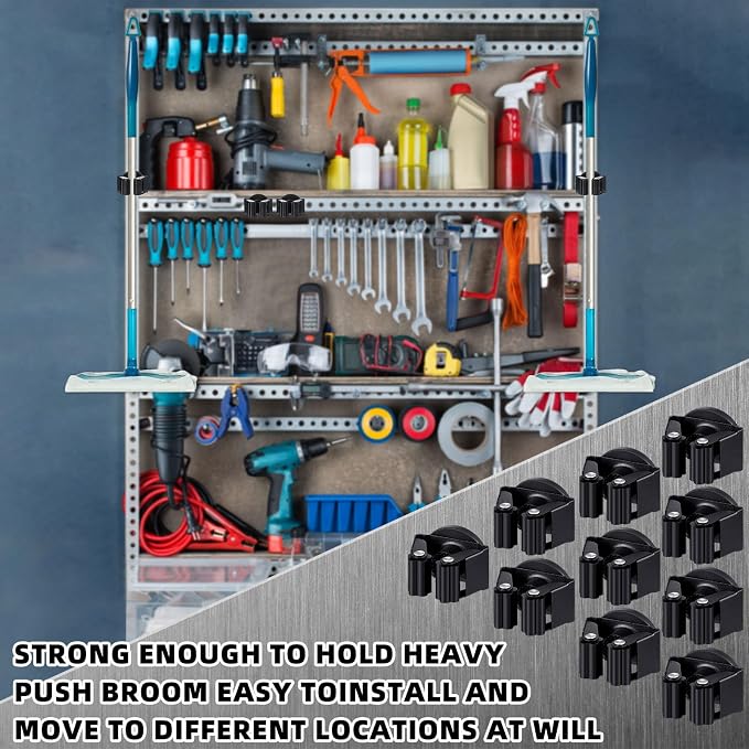 10 Pcs Magnetic Mop Broom Holder Movable Magnetic Broom Holder Rack, Anti Slip - Image 5