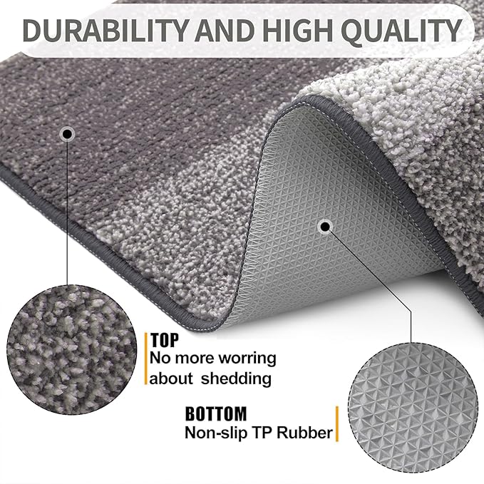 Kitinjoy Indoor Outdoor Door Mat, 71x47 Non-Slip Absorbent Dirt Trapper - Image 3