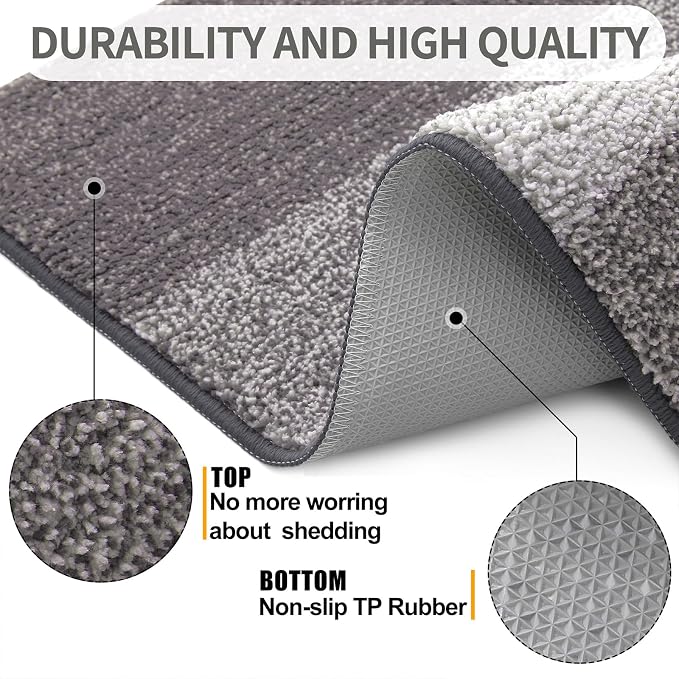Kitinjoy Indoor Outdoor Door Mat, 36x24 Non-Slip Absorbent Dirt Trapper - Image 3