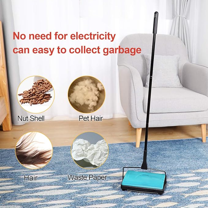 Yocada Carpet Sweeper Cleaner for Home Office Low&Undercoat Carpets Rugs Pet - Image 7