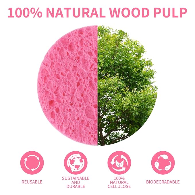 100-Count Compressed Facial Sponges, Natural Cellulose Face Sponges - Image 7