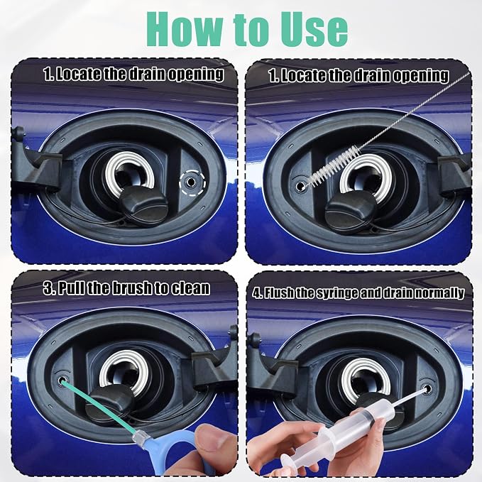 6pcs Auto Sunroof Drain Cleaning Tool, Include 5m/196.9in Long Tube Cleaner - Image 6