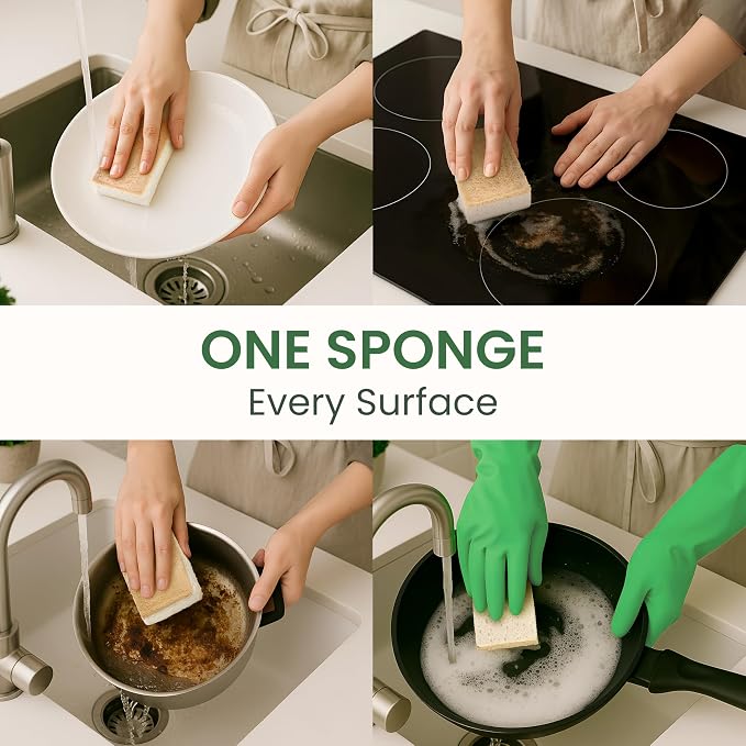 Natural Kitchen Sponges – Eco-Friendly, Compostable Dish Sponges – Loofah & - Image 7