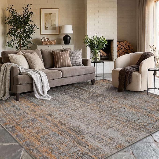6x9 Washable Area Rug for Living Room, Modern Abstract Large Boho Rugs for by Rugxara