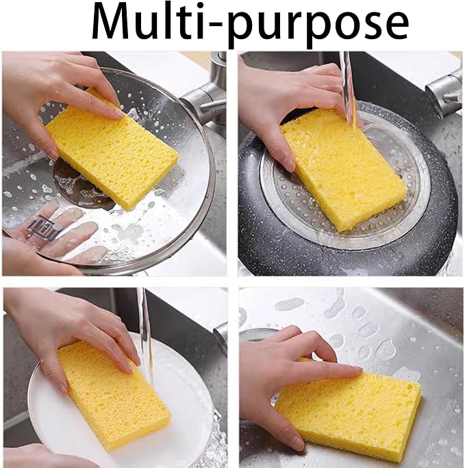 Cellulose Sponges for Dish, Heavy Duty Scrub Kitchen Sponge, Messes Without - Image 7
