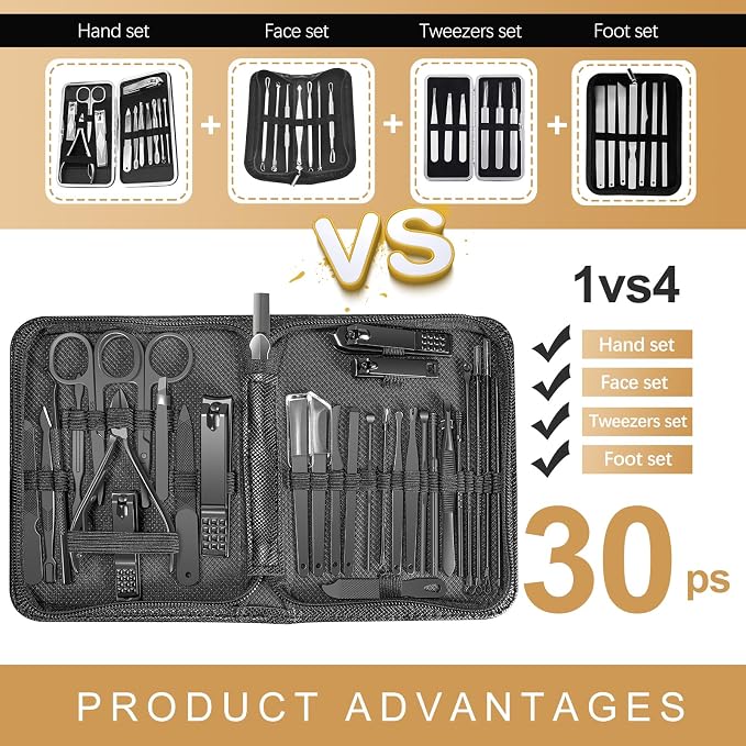 Manicure Set 30 in 1 Nail Clipper Set, Fingernail & Toenail Clippers, Manicure - Image 2