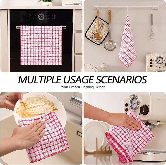 Homaxy Kitchen Towels and Dishcloths Set, 16 x 25 and 12 x 12 Inches, Super - Image 6