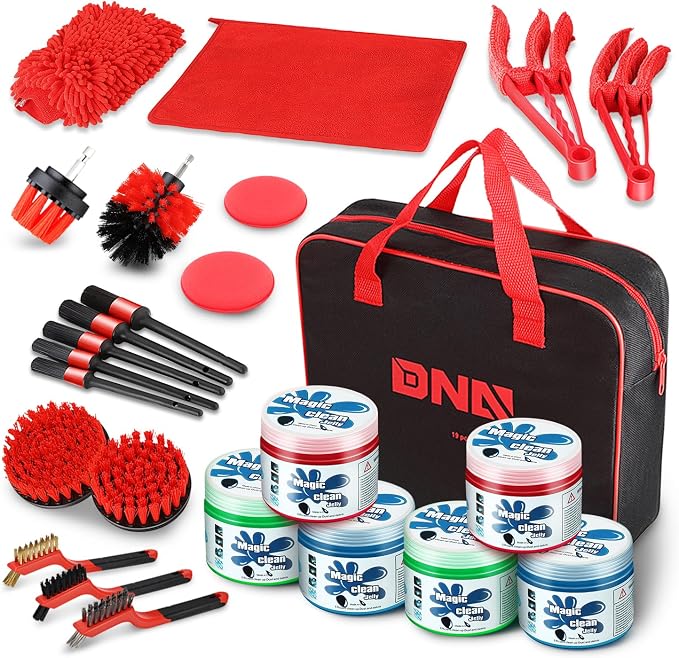 DNA Motoring 25pcs Car Detailing Brush Set, Car Detailing Kit, Interior Kit by DNAMOTORING-Tools