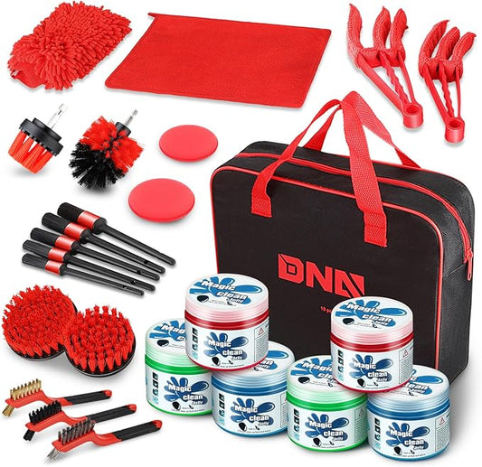 DNA Motoring 25pcs Car Detailing Brush Set, Car Detailing Kit, Interior Kit by DNAMOTORING-Tools