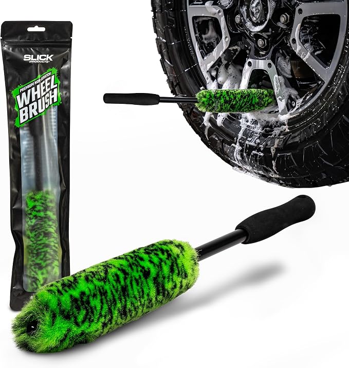 Slick Products Premium Non-Scratch Wheel Brush – Bendable Soft Bristle Rim & by SlickProducts