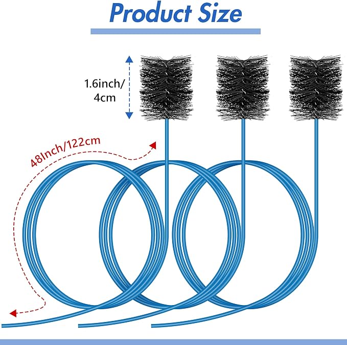 3 Pcs Condensate Trap Flexible Drain Brush, 48 Inch AC Drain Line Cleaning Brush - Image 4