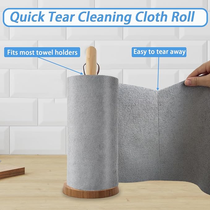 75 Pack Microfiber Cleaning Cloth Roll, Reusable Tear Away Microfiber Towels - Image 4