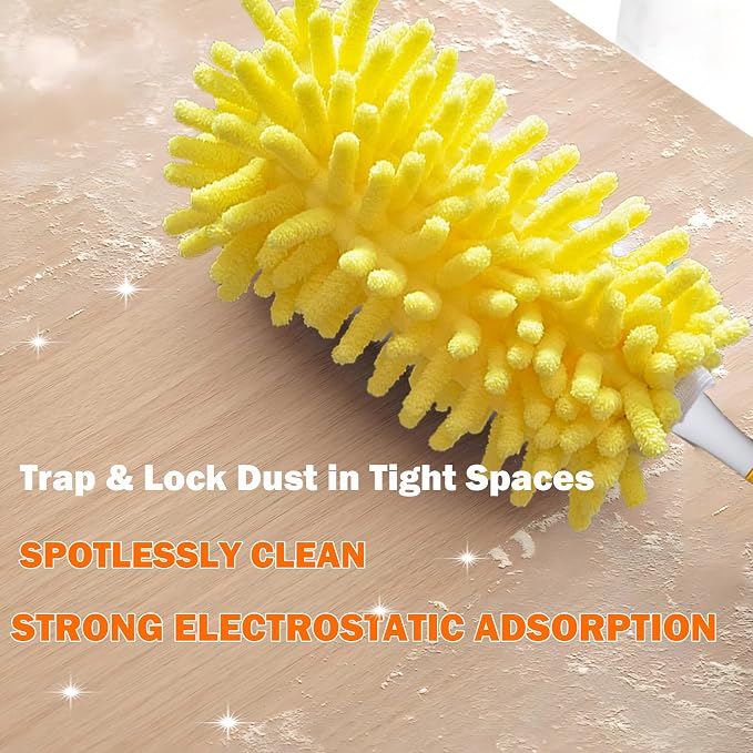 Reusable Duster for Swiffer, 4 Refills +1 Handle, 360 Heavy Duty Duster Refill - Image 2
