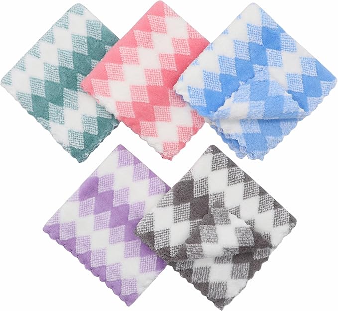 Microfiber Cleaning Cloth Lint Free Cleaning Rags, 10 Pack Fast Drying Dish Rags - Image 3