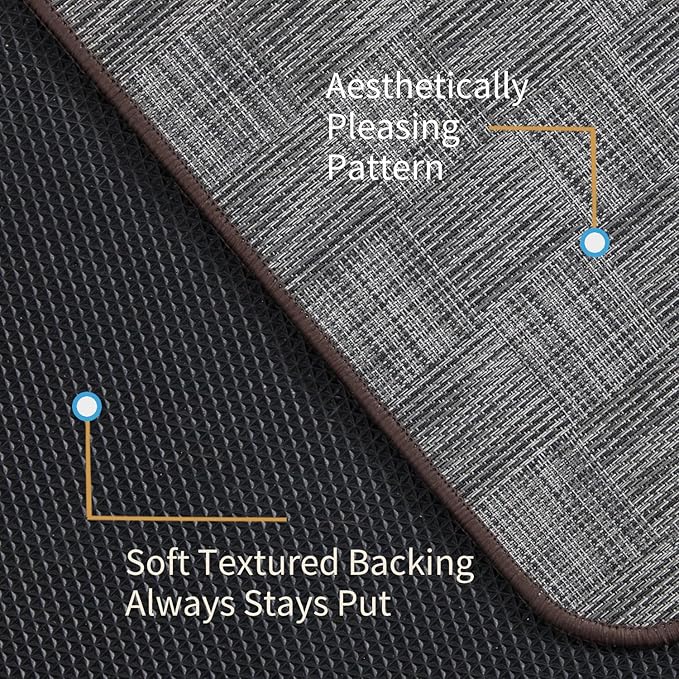 Chair Mat for Hardwood & Tile Floor, 47" x 52" Heavy Duty Office Chair Mat for Rolling Chairs, Anti Slip, Non-Curve, Floor Protector for Home Office, Gray Square