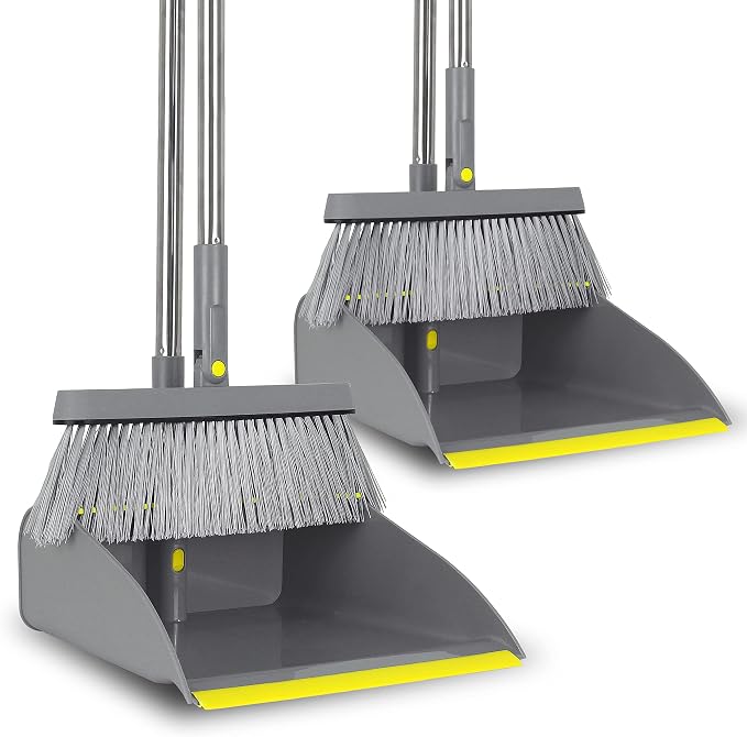 PHYEX 2-Pack Broom and Dustpan Combo Set, Indoor & Outdoor Use by PHYEX