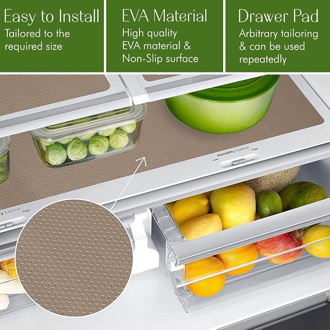 EVALAND 17.7" x 33 FT Non-Slip Shelf Liner, Non-Adhesive, Waterproof Pantry - Image 3